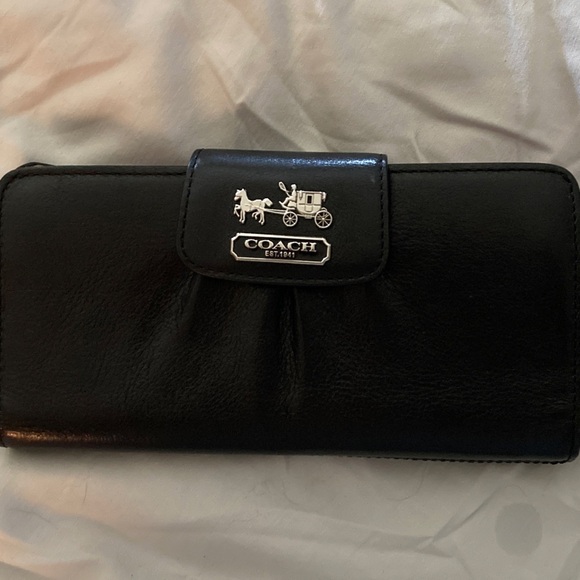 Coach Handbags - Coach Black Leather StageCoach Wallet
